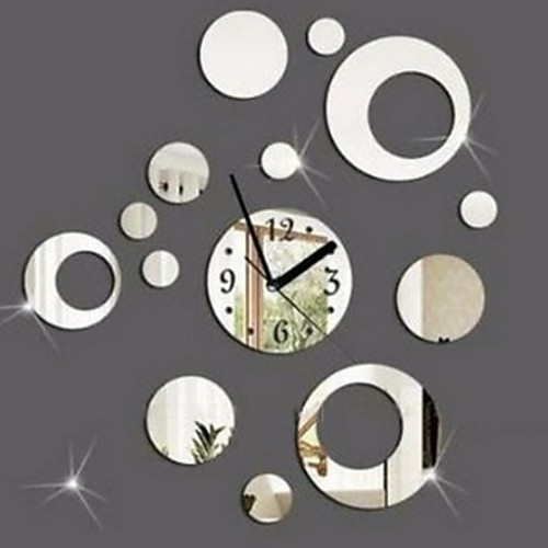 

Modern Contemporary Acrylic Square Indoor Battery Decoration Wall Clock Mirror Polished No