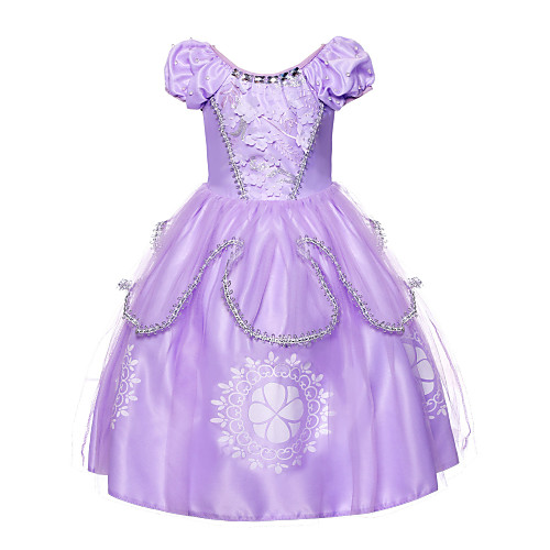 

Sofia Dress Masquerade Flower Girl Dress Girls' Movie Cosplay A-Line Slip Cosplay Vacation Dress Purple Dress Halloween Carnival Masquerade Tulle Polyster