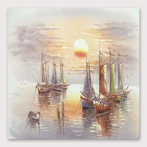 

Oil Painting Hand Painted Square Abstract Landscape Modern Stretched Canvas
