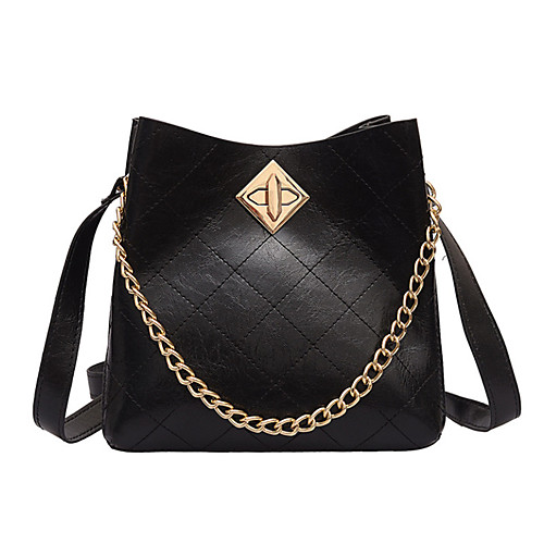 

Women's Chain Polyester / PU Tote Solid Color White / Black / Red / Fall & Winter