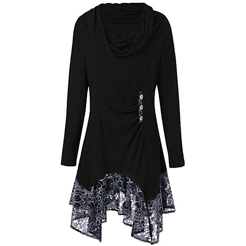 

Women's Shift Dress Black Blue Purple Wine Gray Long Sleeve Color Block Round Neck Elegant S M L XL XXL 3XL 4XL 5XL