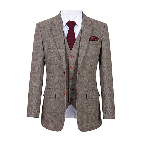 

Brown Glen plaid tweed wool custom suit