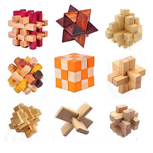 

Wooden Puzzle IQ Brain Teaser Kong Ming Lock Luban Lock Burr Puzzle compatible Wood Legoing IQ Test Unisex Toy Gift / Kid's