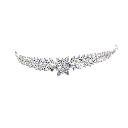 

Cubic Zirconia Tiaras with Rhinestone / Glitter / Metal 1pc Wedding / Birthday Headpiece