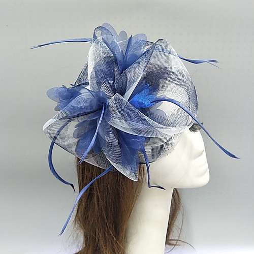 

Net Fascinators / Hats / Headwear with Cap / Floral / Plaid 1 Piece Wedding / Special Occasion / Horse Race Headpiece