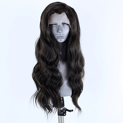 

Synthetic Lace Front Wig Wavy Side Part Lace Front Wig Long Medium Brown Synthetic Hair 18-26 inch Women's Adjustable Heat Resistant Party Brown