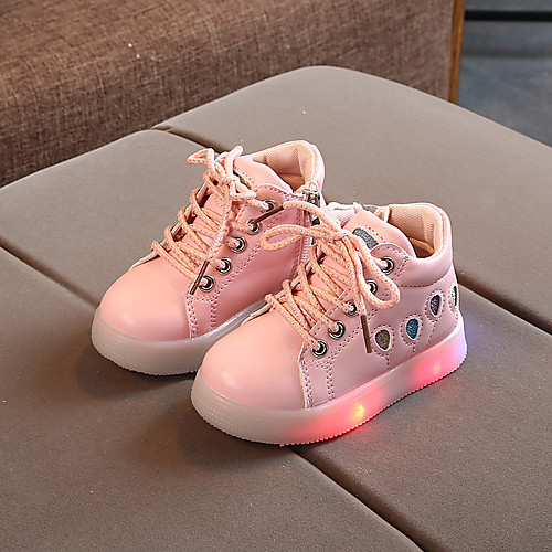 

Girls' LED / Comfort / LED Shoes PU Sneakers LED Shoes Toddler(9m-4ys) / Little Kids(4-7ys) Braided Strap / Split Joint / LED Wine / White / Pink Spring / Fall / Party & Evening / Rubber