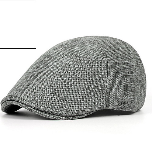 

Men's Basic Polyester Beret Hat-Solid Colored Black Brown Dark Gray