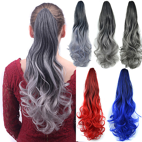 

Clip In / On Ponytails / Ombre / Hair Piece Odor Free / Fashionable Design / Party Synthetic Hair Hair Piece Hair Extension Curly / Dry 55cm Christmas / Christmas Gifts / Halloween