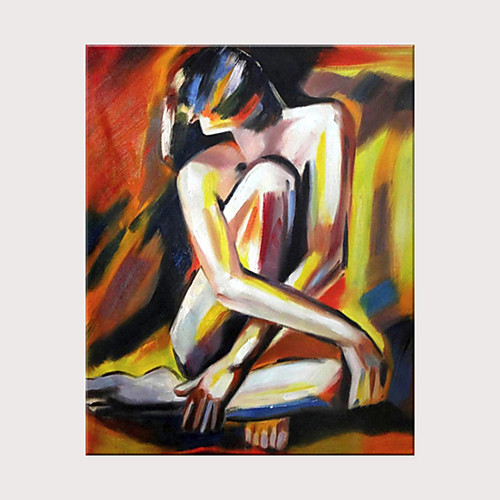 

Oil Painting Hand Painted Vertical People Nude Modern Rolled Canvas (No Frame)