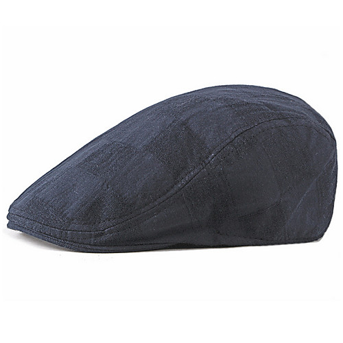 

Men's Basic Polyester Beret Hat-Solid Colored Black Dark Gray Navy Blue