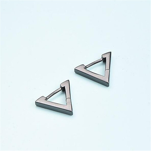 

Men's Stud Earrings Geometrical Precious Fashion Silver Plated Earrings Jewelry Black / Silver For Daily Street Work 1 Pair