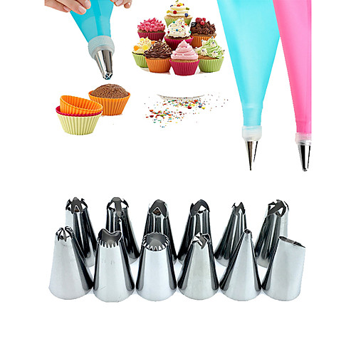 

14Pcs Cake Decoration Tools Set Stainless Steel Durable Convenient Kitchen Tools