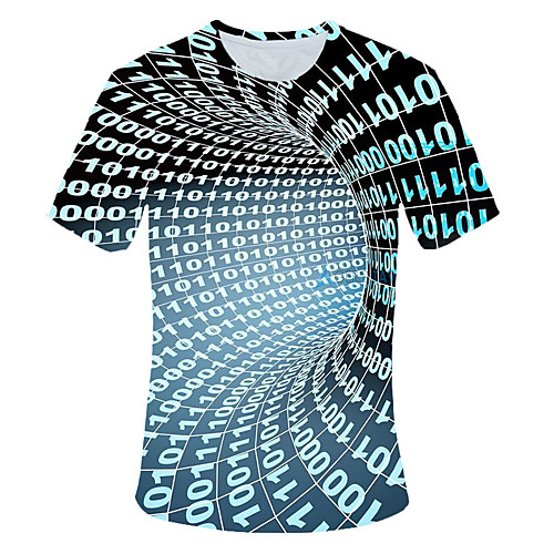 

Men's Graphic Print T-shirt Basic Daily Round Neck Rainbow / Summer / Short Sleeve