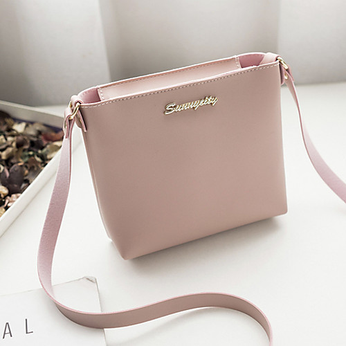 

Women's Polyester / PU Crossbody Bag Solid Color Black / Wine / Blushing Pink