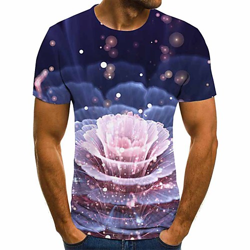 

Men's 3D Print T-shirt Daily Round Neck Blue / Short Sleeve