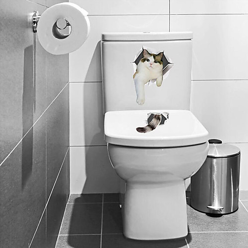 

Funny Cat Toilet Stickers - Animal Wall Stickers Animals / Transportation Bathroom / Kids Room