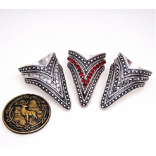 

Women's Ring 1pc Silver Imitation Diamond Alloy V Shaped Stylish Punk Trendy Engagement Daily Jewelry Geometrical Wave Cute Cool Lovely