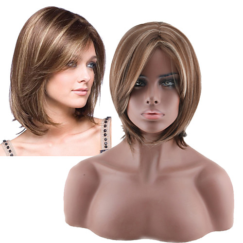 

Synthetic Wig kinky Straight Asymmetrical Wig Short Light Blonde Synthetic Hair 6 inch Women's Best Quality Blonde