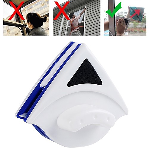 

Household Triangle Double Sided Wash Window Wiper Magnetic Window Cleaning Brush Tool Glass Wipe Brush Scraper Cleaner