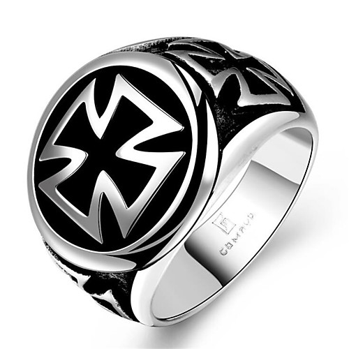 

Men's Ring 1pc Silver Tungsten Steel Geometric Fashion Daily Holiday Jewelry Geometrical Cross Cool