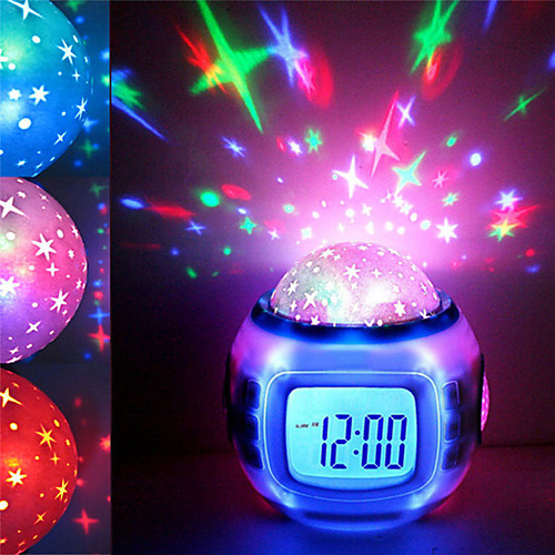 

Music Led Star Sky Projection Digital Alarm Clock Calendar Thermometer Kids New Backlight function Alarms