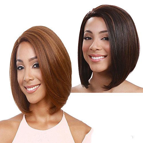 

Synthetic Wig kinky Straight Bob Wig Short Golden Brown#12 Brown Synthetic Hair 11 inch Women's Fashionable Design Best Quality Blonde Brown