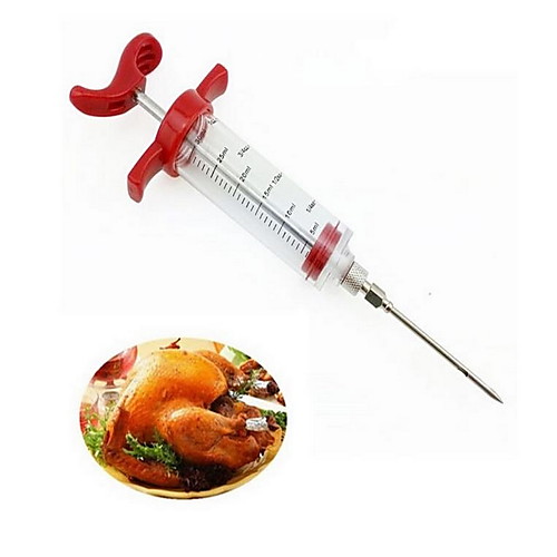 

Stainless Steel Needles Spice Syringe Marinade Injector Flavor Syringe Cooking Meat Poultry Turkey Chicken BBQ Tool
