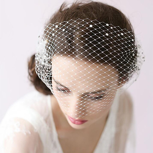 

One-tier Classic Style / Lace Wedding Veil Blusher Veils with Solid / Pattern 23.62 in (60cm) POLY / Lace