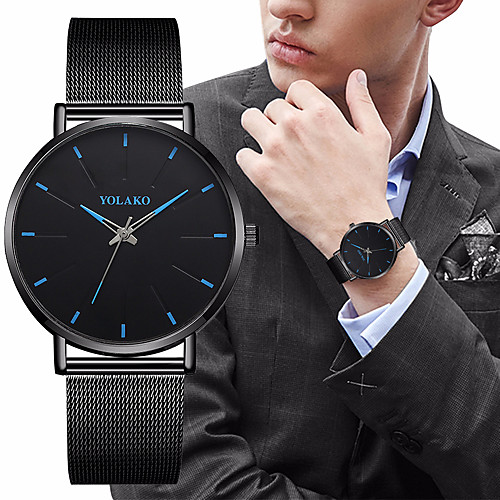 

Men's Dress Watch Quartz Formal Style Modern Style Stainless Steel Black / Silver 30 m Shock Resistant Casual Watch Large Dial Analog - Digital Classic Fashion - Golden BlackGolden Rose Gold Two
