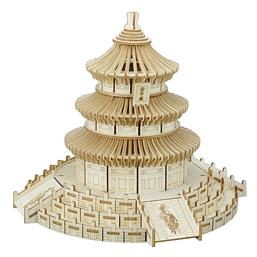 

3D Puzzle Jigsaw Puzzle Wooden Model Famous buildings House Wooden Natural Wood Unisex Toy Gift