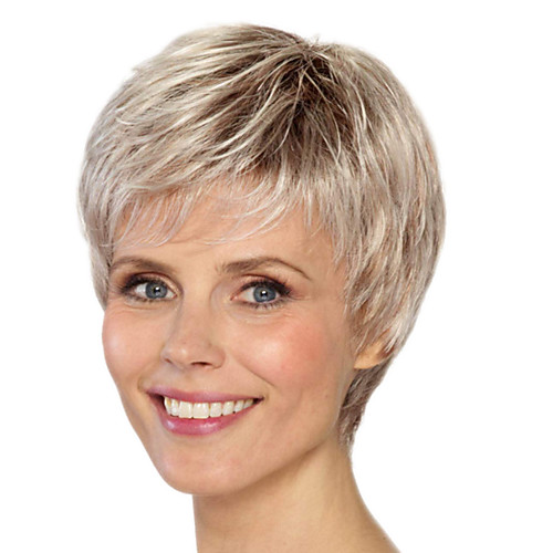 

Synthetic Wig kinky Straight Asymmetrical Wig Blonde Short Light Blonde Synthetic Hair 4 inch Women's Best Quality Blonde
