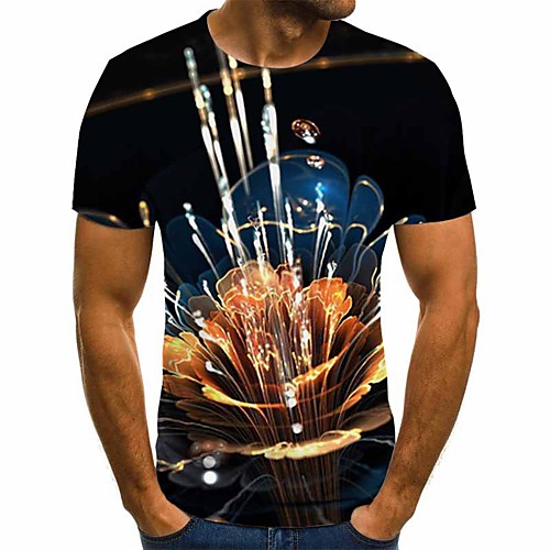 

Men's 3D Print T-shirt Daily Round Neck Black / Short Sleeve