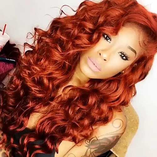 

Synthetic Wig Curly Asymmetrical Wig Long Orange Synthetic Hair 25 inch Women's Mixed Color