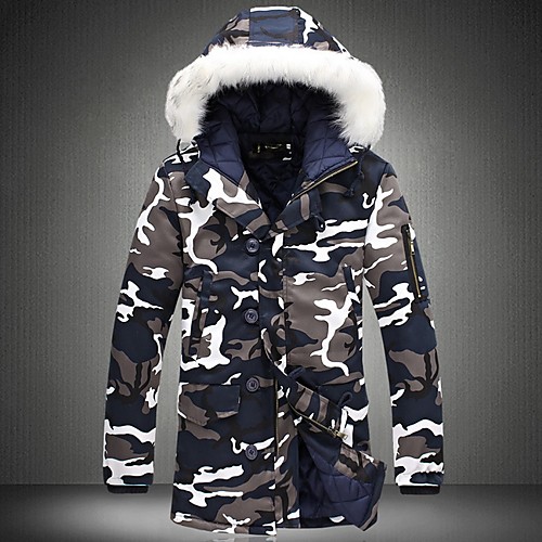 

Men's Camouflage Padded, Polyester Army Green / Blue US32 / UK32 / EU40 / US34 / UK34 / EU42