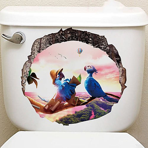 

Interesting Animals Toilet Stickers - Animal Wall Stickers Landscape / Animals Bathroom / Kids Room