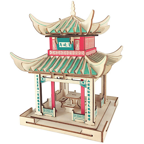 

3D Puzzle Model Building Kit Wooden Model Chinese Architecture Fun 1 pcs Classic Kid's Toy Gift