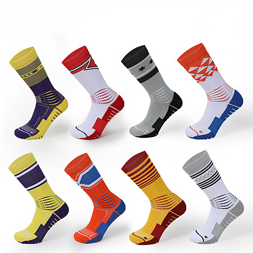 

Compression Socks Athletic Sports Socks Running Socks 1 Pair Men's Tube Socks Socks Breathable Sweat-wicking Comfortable Running Active Training Jogging Sports Color Block Cotton Red and White