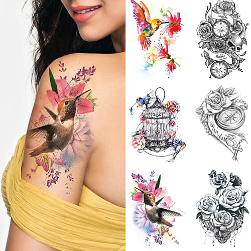 

1 pcs Temporary Tattoos Water Resistant / Waterproof / Safety / Creative Face / Body / Hand Water-Transfer Sticker Body Painting Colors