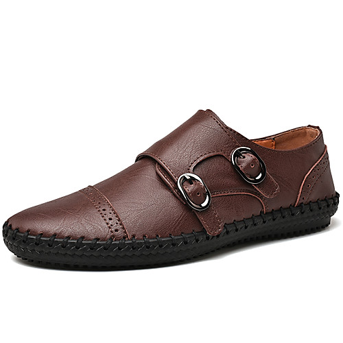 

Men's Spring & Summer / Fall & Winter Casual Daily Home Sneakers Walking Shoes PU Non-slipping Wear Proof Light Brown / Dark Brown / Black