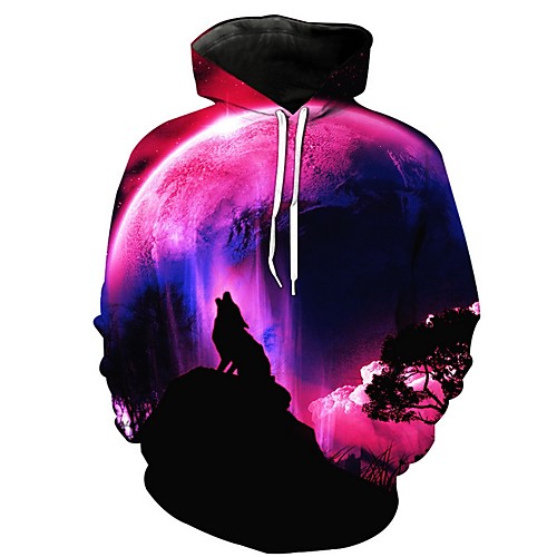 

Men's Plus Size Hoodie 3D Hooded Casual Hoodies Sweatshirts Purple