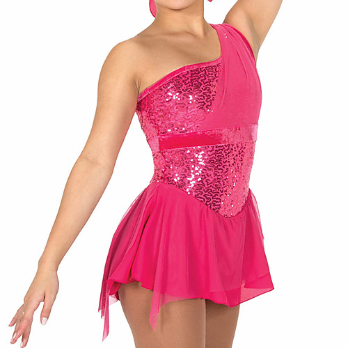 

Figure Skating Dress Women's Girls' Ice Skating Dress Fuchsia Patchwork Spandex High Elasticity Training Competition Skating Wear Patchwork Crystal / Rhinestone Sleeveless Ice Skating Figure Skating