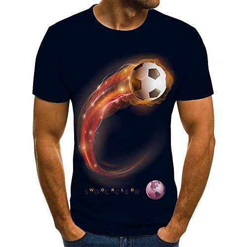 

Men's 3D Slim T-shirt Basic Daily Round Neck Black / Short Sleeve