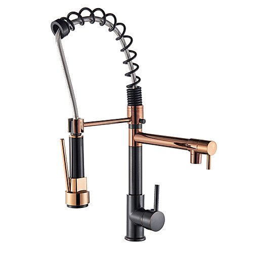 

Kitchen faucet - Single Handle One Hole Oil-rubbed Bronze Pull-out / ­Pull-down Deck Mounted Contemporary Kitchen Taps