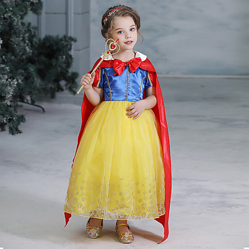 

Snow White Princess Fairytale Dress Cosplay Costume Party Costume Flower Girl Dress Kid's Girls' A-Line Slip Dresses Mesh Christmas Halloween Carnival Festival / Holiday Tulle Polyster Yellow