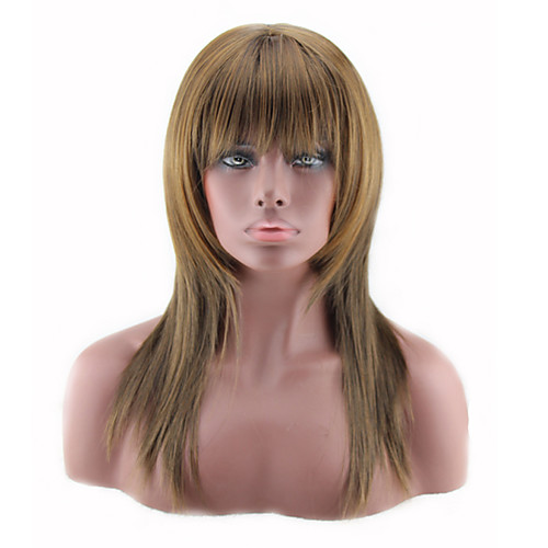 

Synthetic Wig Curly Asymmetrical Wig Long Light Brown Synthetic Hair 27 inch Women's Best Quality Light Brown