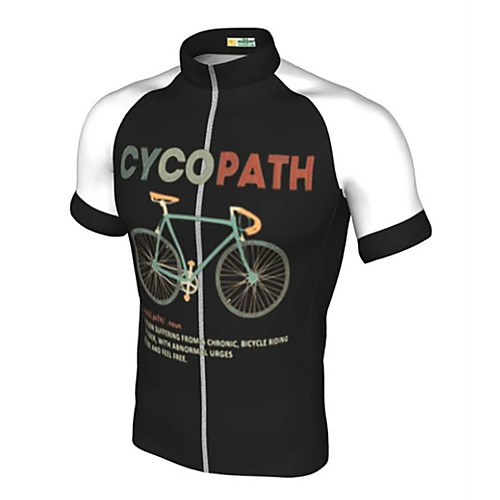 

21Grams Men's Short Sleeve Cycling Jersey Winter Spandex BlackWhite Patchwork Bike Jersey Top Mountain Bike MTB Road Bike Cycling UV Resistant Quick Dry Breathable Sports Clothing Apparel / Stretchy