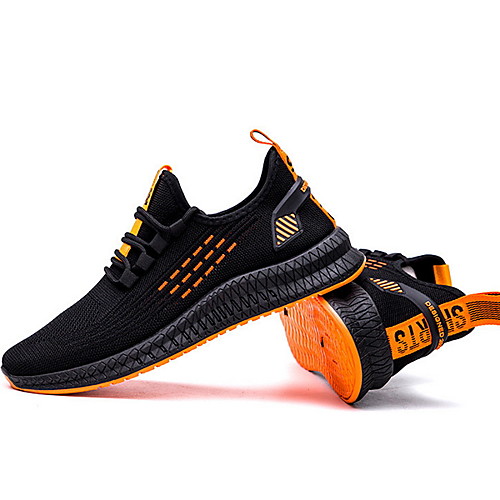 

Men's Comfort Shoes Outdoor Trainers / Athletic Shoes Running Shoes Mesh Black / Yellow / Orange / Black / Black