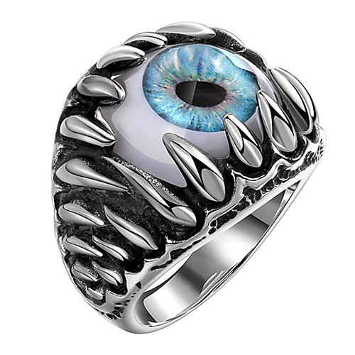 

Men's Ring 1pc Silver Steel Geometric Fashion Daily Holiday Jewelry Geometrical Eyes Cool