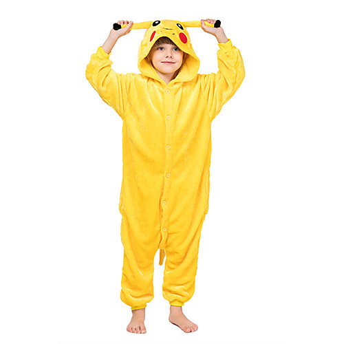 

Kid's Kigurumi Pajamas Pika Pika Animal Onesie Pajamas Flannel Toison Yellow Cosplay For Boys and Girls Animal Sleepwear Cartoon Festival / Holiday Costumes / Leotard / Onesie / Leotard / Onesie